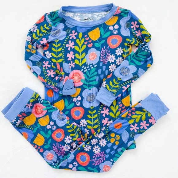 Little Sleepies Folk Floral Two Piece Pajama Set 18-24 months - Picture 1 of 9